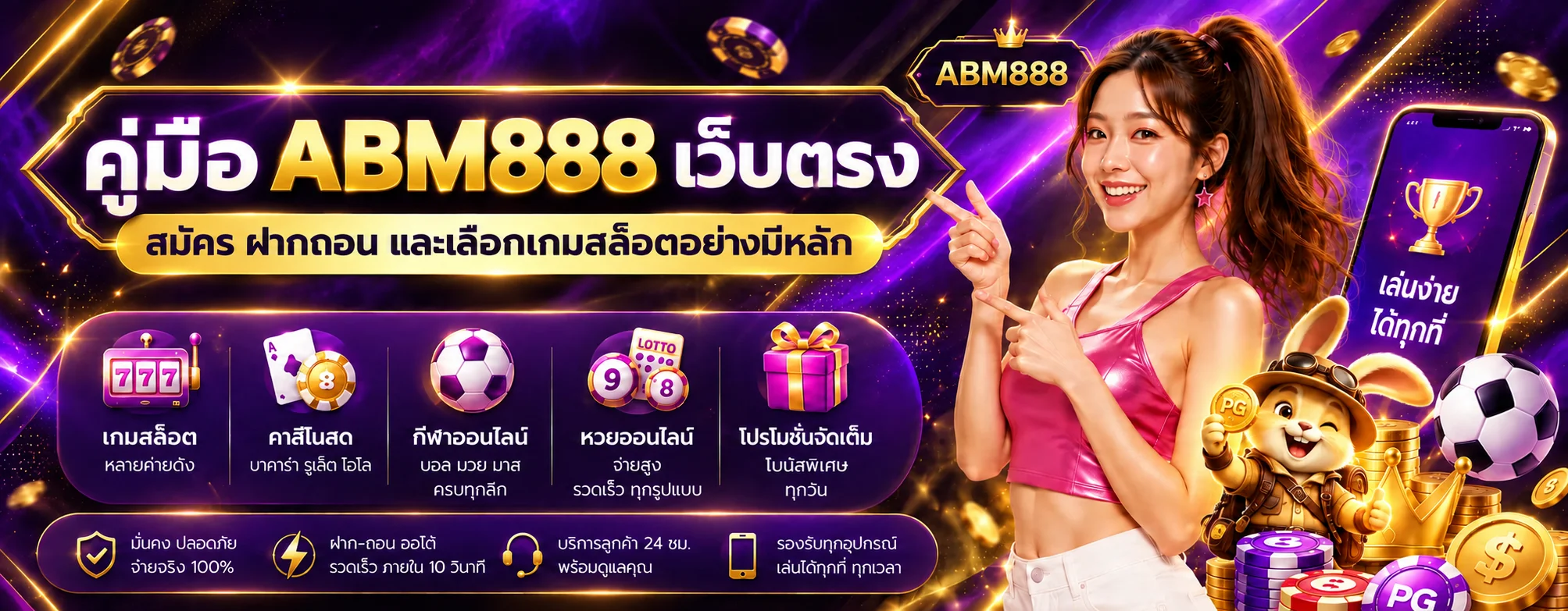 ABM888 เว็บตรง คู่มือสมัคร ฝากถอน และเล่นสล็อต